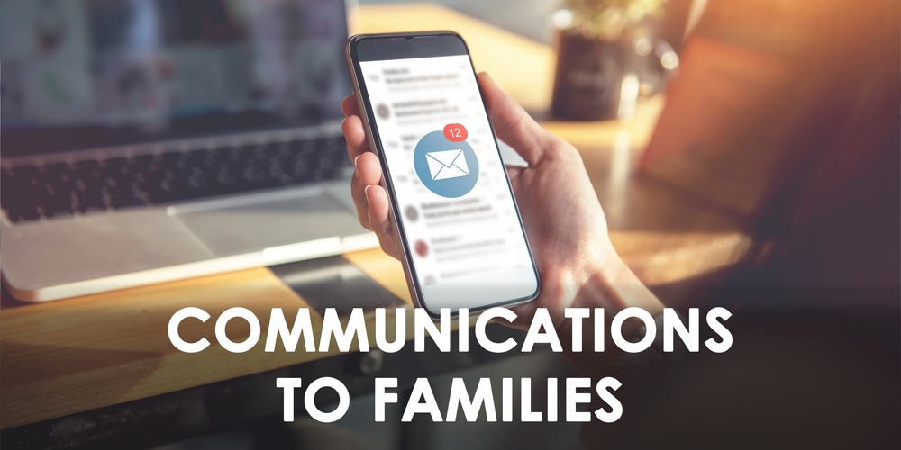 Communications to Families - an image of a person holding a smartphone