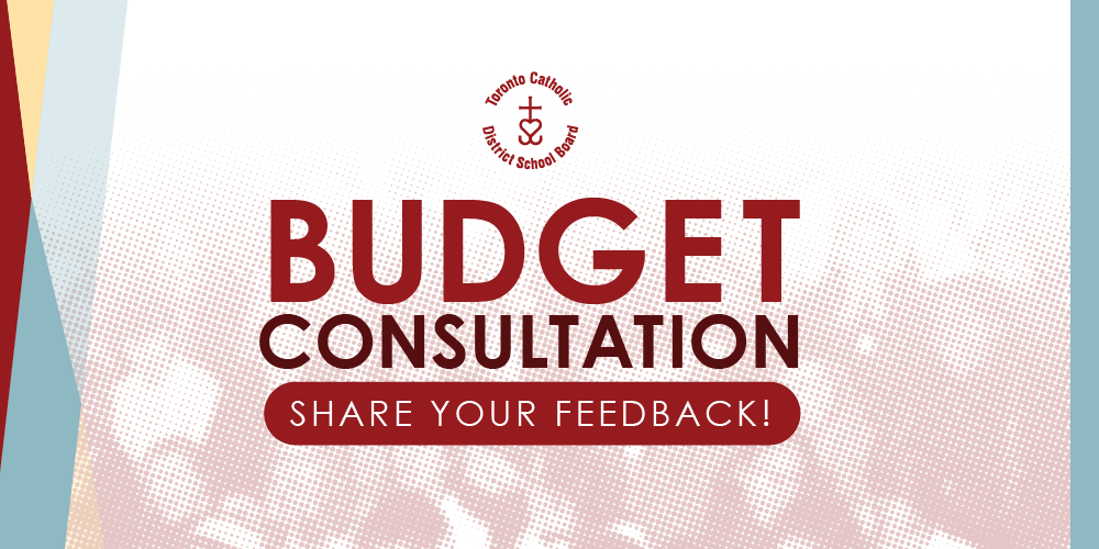 An abstract background with 'Budget Consultation - Share Your Feedback' written on it.