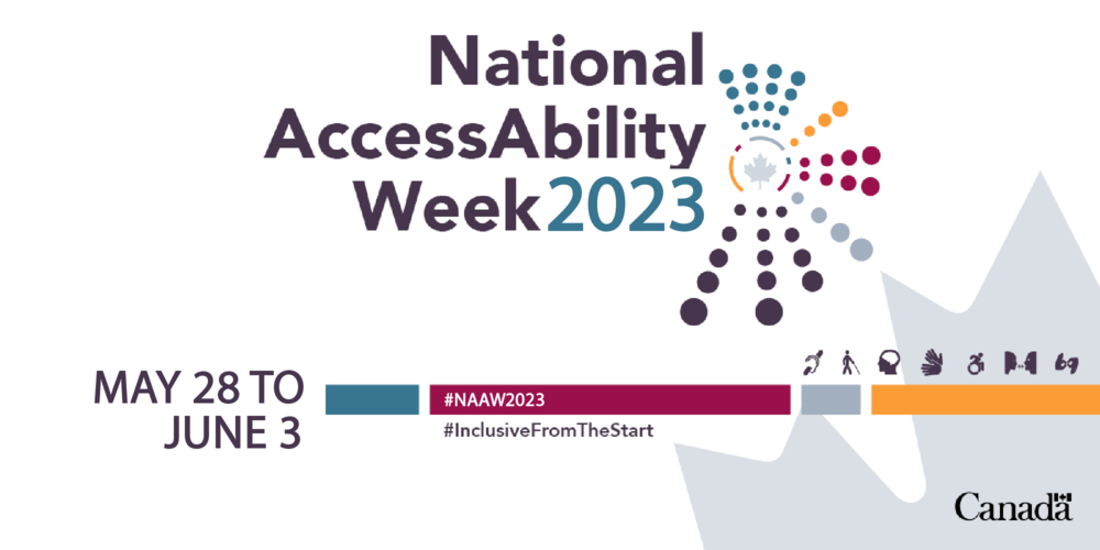 An illustration consists of National AccessAbility Week 2023 - May 28 to June 3
