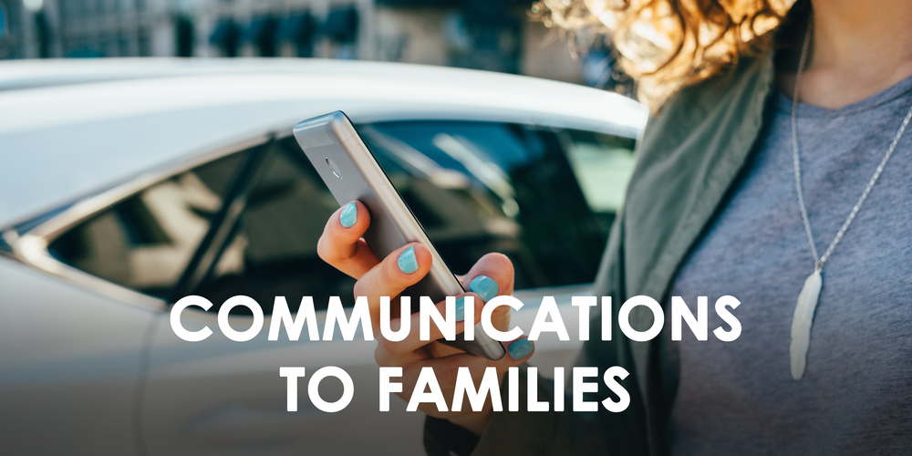 An image of a female holding a phone - Communications to Families
