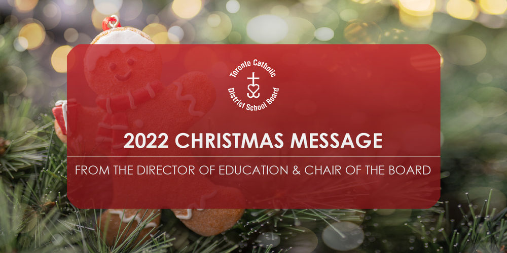 Banner - 2022 Christmas Message from the Director of Education & Chair of the Board