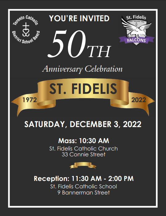 St. Fidelis 50th Anniversary Celebration Flyer
