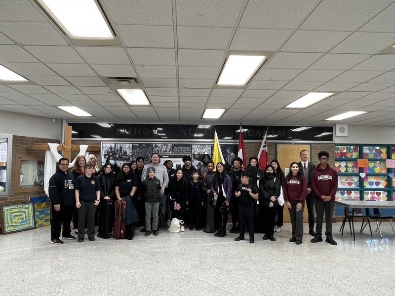 Members of the Oscar Peterson Program and Bishop Allen students