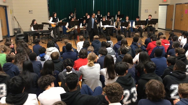 Bishop Allen Senior Music students performing at Holy Angels